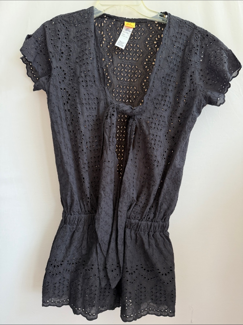 Agua Bendita Black Broderie Eyelet Jumpsuit
